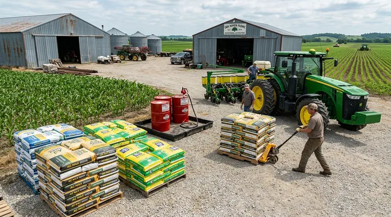 Farm managing cash flow between harvests with a line of credit
