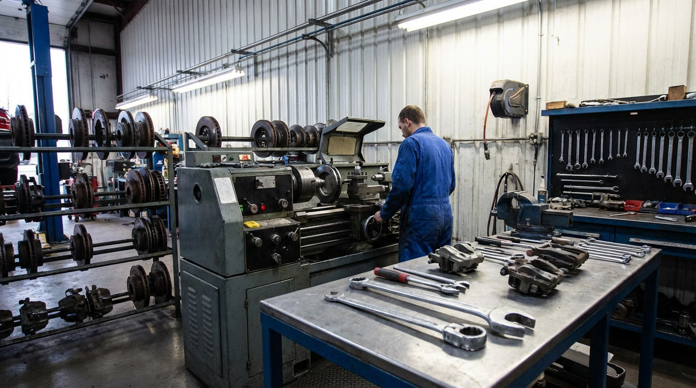 Brake lathe and brake service equipment