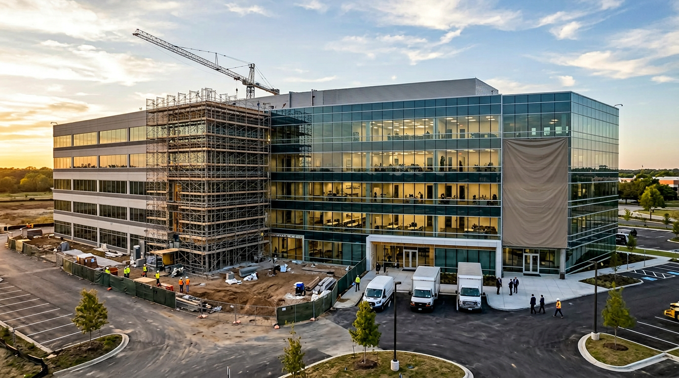 Construction contractors and commercial building project