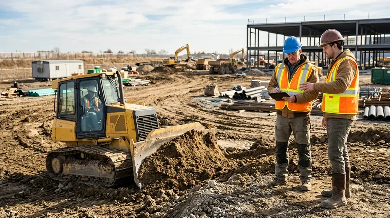 Bulldozer used for earthmoving and grading