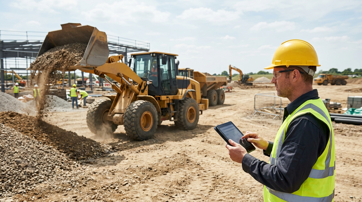 Wheel loader for moving materials and loading trucks