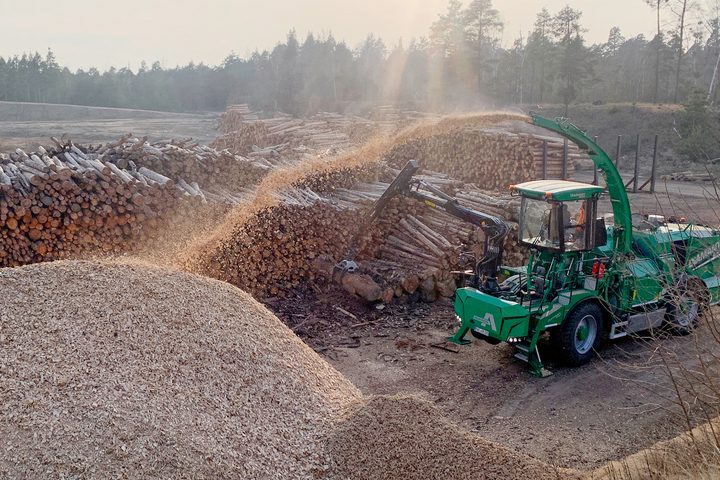 Albach Diamant 2000 chipping whole trees