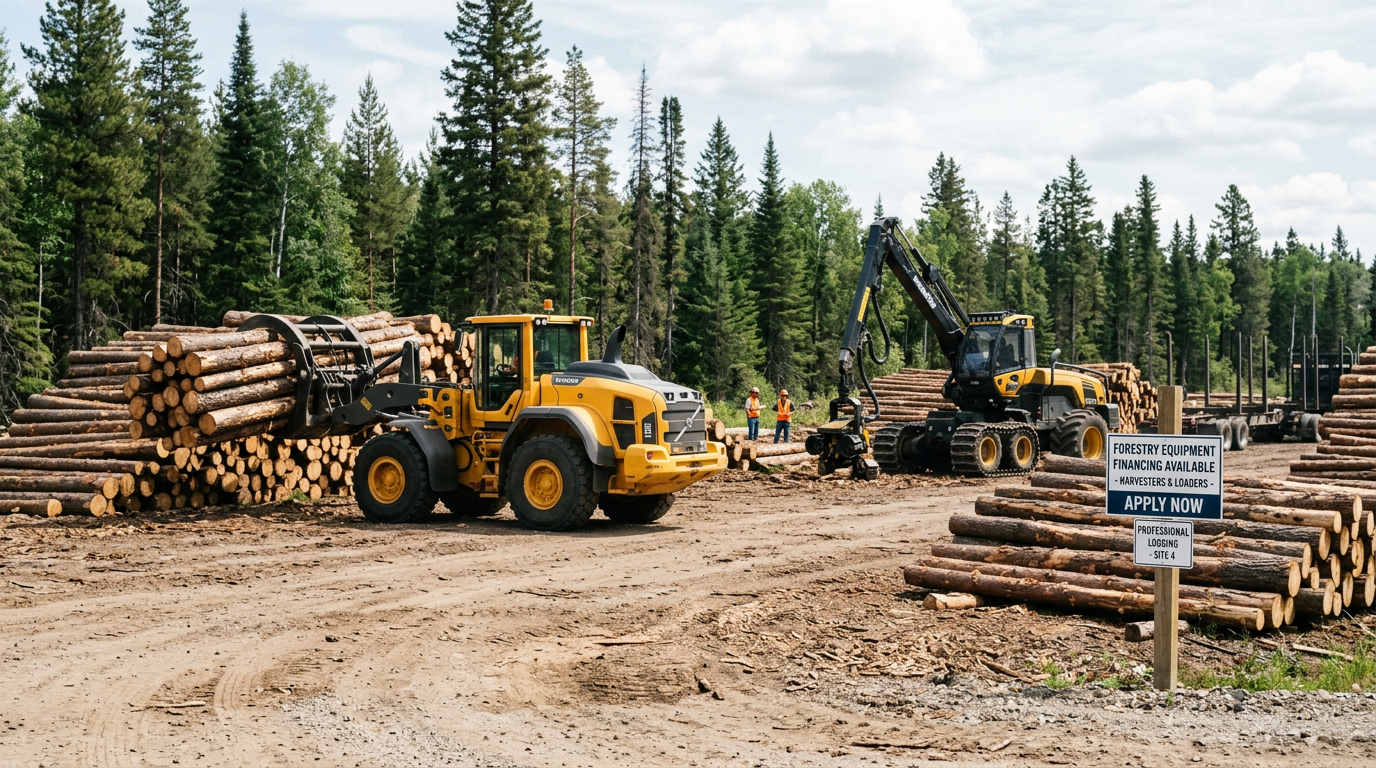 Forestry equipment financing for harvesters and loaders