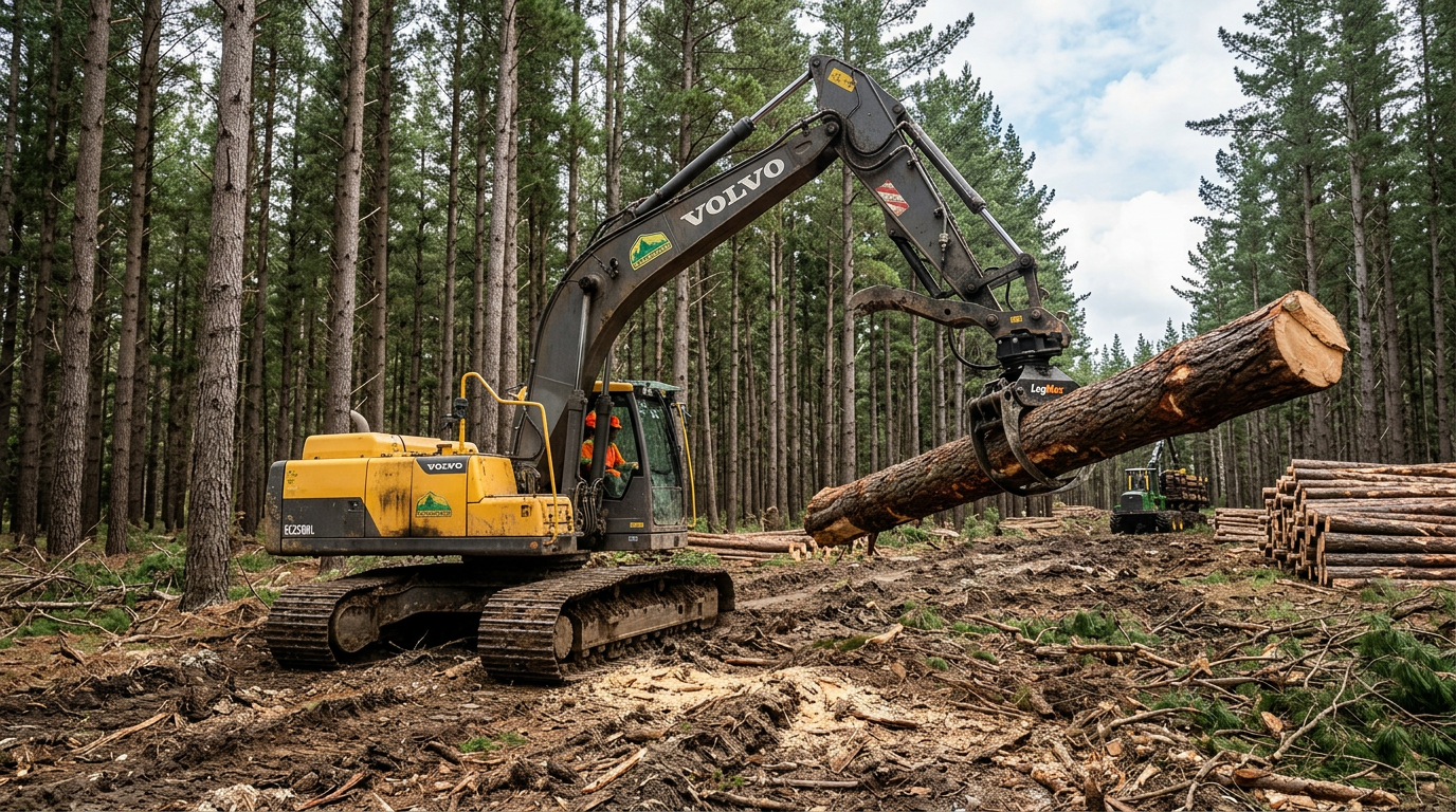 Excavator for forestry and logging