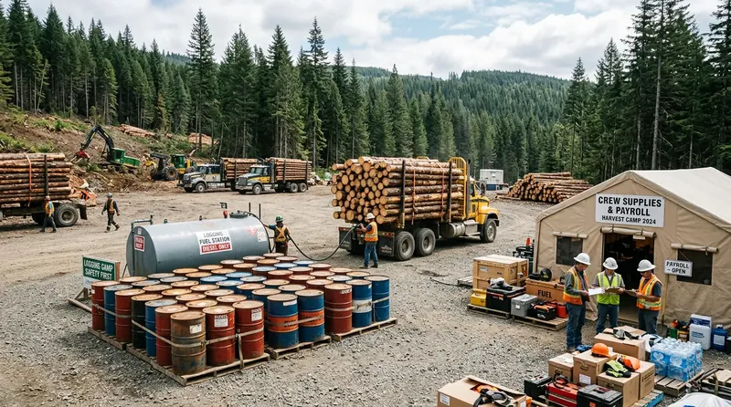 Logging operation managing cash flow between mill payments