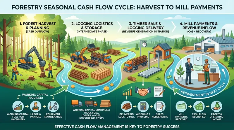 Logging operation idled by weather while costs continue