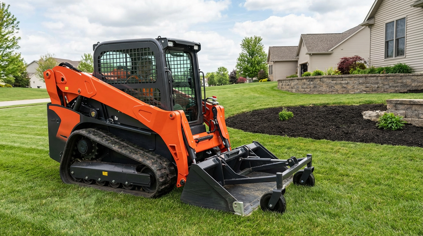 Skid steer loader for landscaping and grading