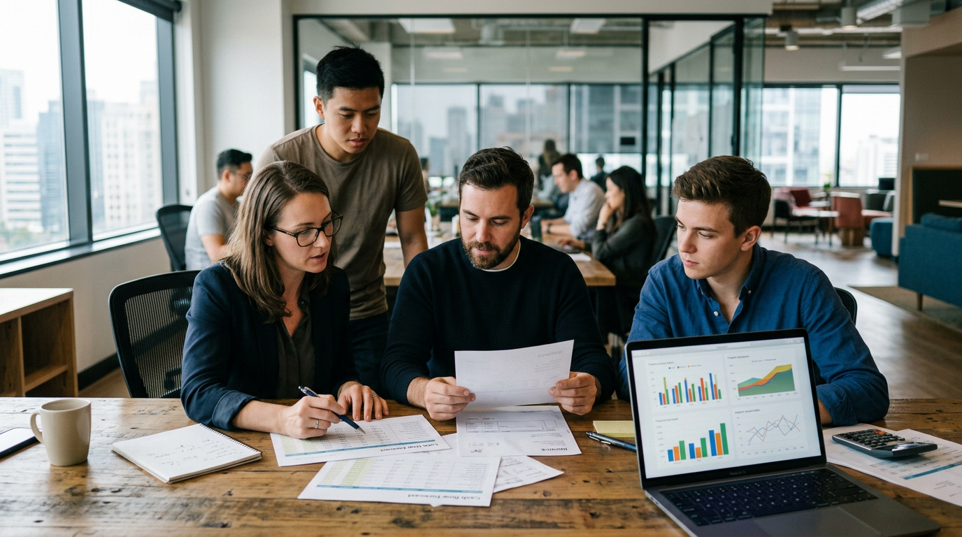 Startup team using working capital to launch operations