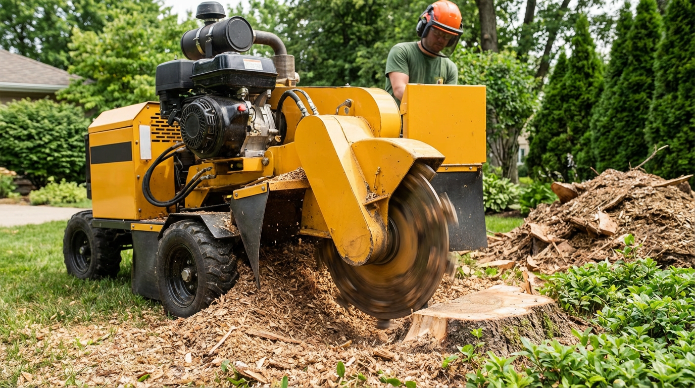 Stump grinder for tree stump removal
