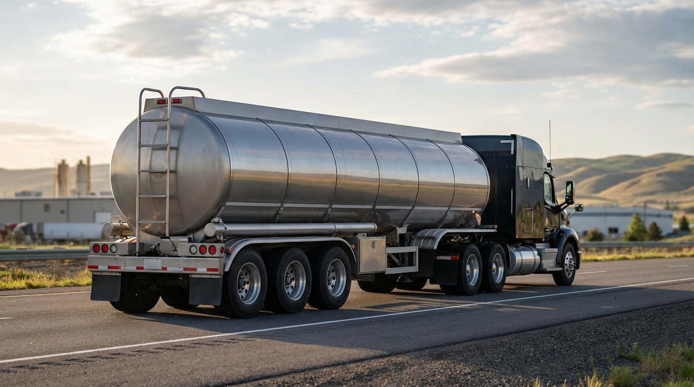 tanker truck for hauling liquids